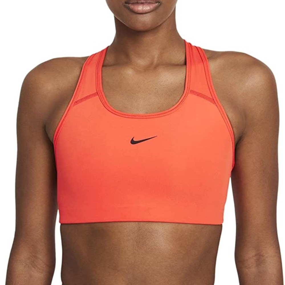 NIKE SWOOSH SPORTS BRA SIZE MEDIUM ORANGE